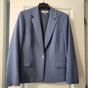 Kasper Crepe One-Button Notch Collar Blazer